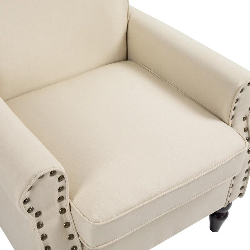 Olohuoneen nojatuoli, naulakoristeet – 29.9W x 29.9H x 32.9D