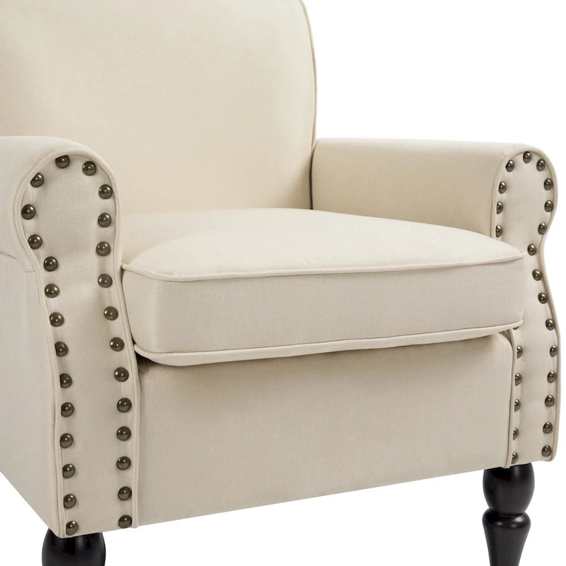 Olohuoneen nojatuoli, naulakoristeet – 29.9W x 29.9H x 32.9D