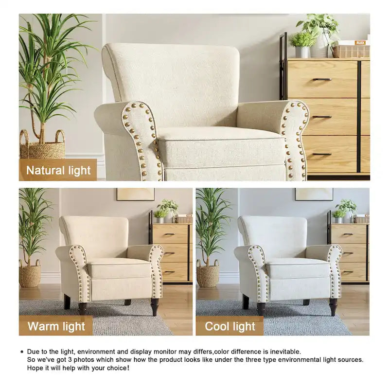 Olohuoneen nojatuoli, naulakoristeet – 29.9W x 29.9H x 32.9D