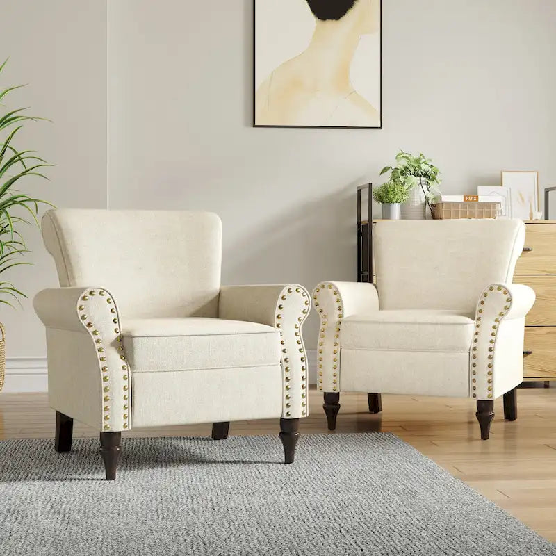 Olohuoneen nojatuoli, naulakoristeet – 29.9W x 29.9H x 32.9D