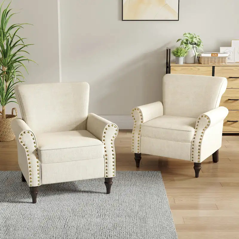 Olohuoneen nojatuoli, naulakoristeet – 29.9W x 29.9H x 32.9D
