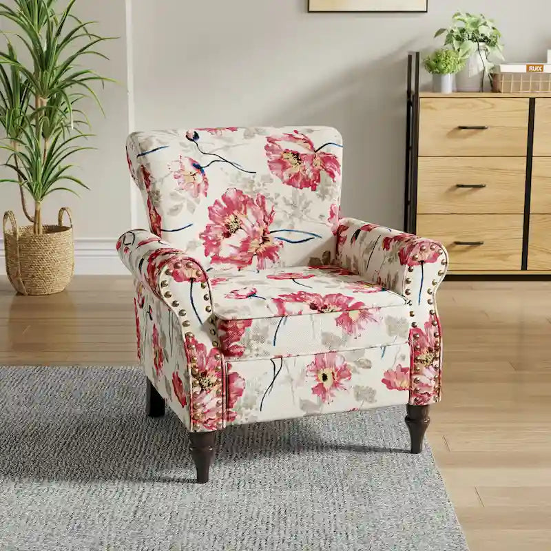 Olohuoneen nojatuoli, naulakoristeet – 29.9W x 29.9H x 32.9D