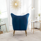 Sillón decorativo de terciopelo con respaldo de alas y capitoné de botones Sovarol de Roundhill Furniture