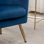Sillón decorativo de terciopelo con respaldo de alas y capitoné de botones Sovarol de Roundhill Furniture