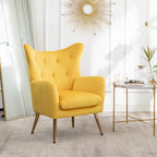 Sillón decorativo de terciopelo con respaldo de alas y capitoné de botones Sovarol de Roundhill Furniture