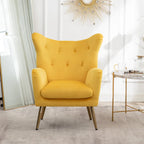 Sillón decorativo de terciopelo con respaldo de alas y capitoné de botones Sovarol de Roundhill Furniture