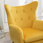 Sillón decorativo de terciopelo con respaldo de alas y capitoné de botones Sovarol de Roundhill Furniture