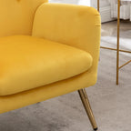 Sillón decorativo de terciopelo con respaldo de alas y capitoné de botones Sovarol de Roundhill Furniture