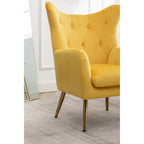 Sillón decorativo de terciopelo con respaldo de alas y capitoné de botones Sovarol de Roundhill Furniture