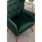 Sillón decorativo de terciopelo con respaldo de alas y capitoné de botones Sovarol de Roundhill Furniture