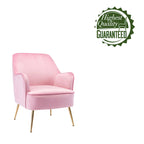 Porthos Home Adora Velvet Upholstered Accent Chair with Gold Chrome Legs