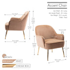 Porthos Home Adora Velvet Upholstered Accent Chair with Gold Chrome Legs