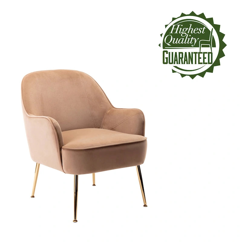 Porthos Home Adora Velvet Upholstered Accent Chair with Gold Chrome Legs