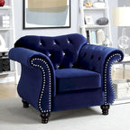 Furniture of America imzalı Tese geleneksel kumaş keçe düğme kapitonesi berjer