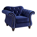 Furniture of America imzalı Tese geleneksel kumaş keçe düğme kapitonesi berjer
