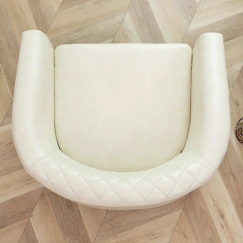 KINWELL PU-leren gestoffeerde kuipfauteuil in clubstijl met sierspijkers