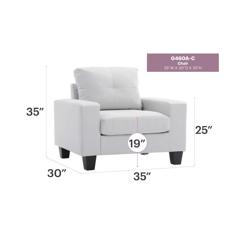 Accentstoel met afneembare kussens - 35L x 32W x 36H