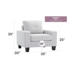 Accentstoel met afneembare kussens - 35L x 32W x 36H