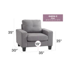 Accentstoel met afneembare kussens - 35L x 32W x 36H