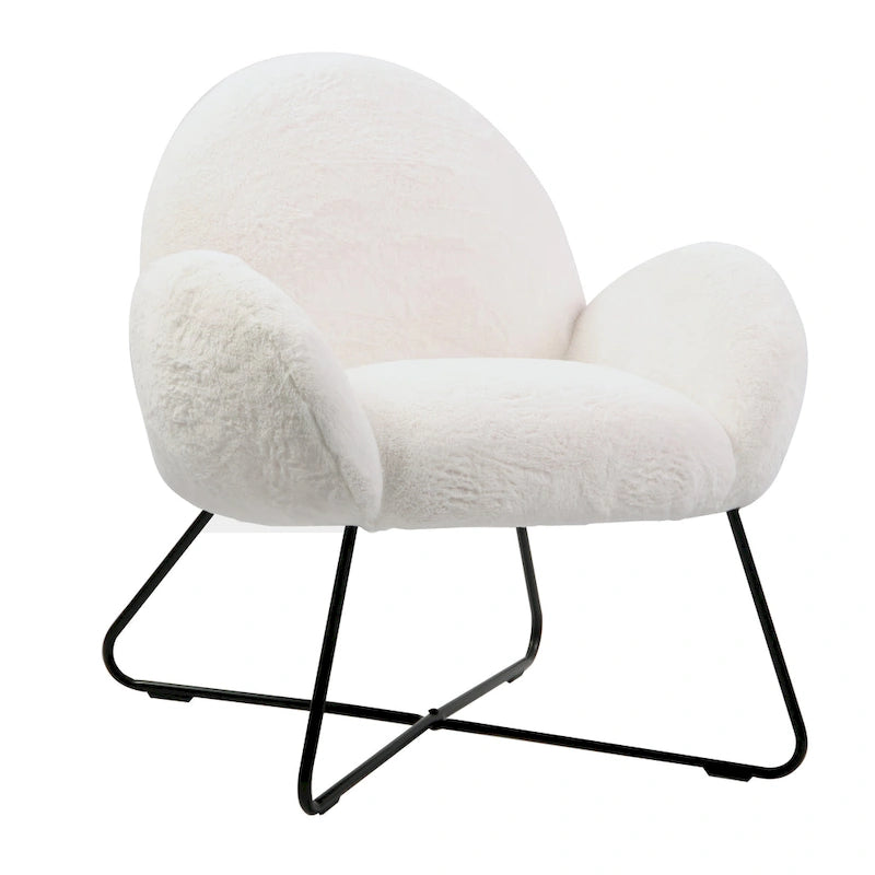 Brooklyn White Sherpa Cozy Accent Chair