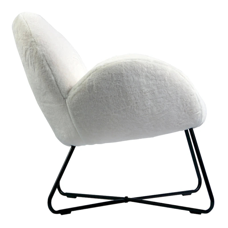 Brooklyn White Sherpa Cozy Accent Chair