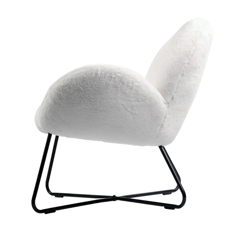 Brooklyn White Sherpa Cozy Accent Chair