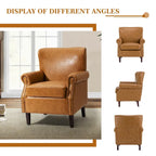 Levi vegán bőr, átmeneti stílusú karosszék felgöngyölt karfákkal, 2 darabos készlet