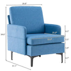 Gestoffeerde linnen fauteuil met accent