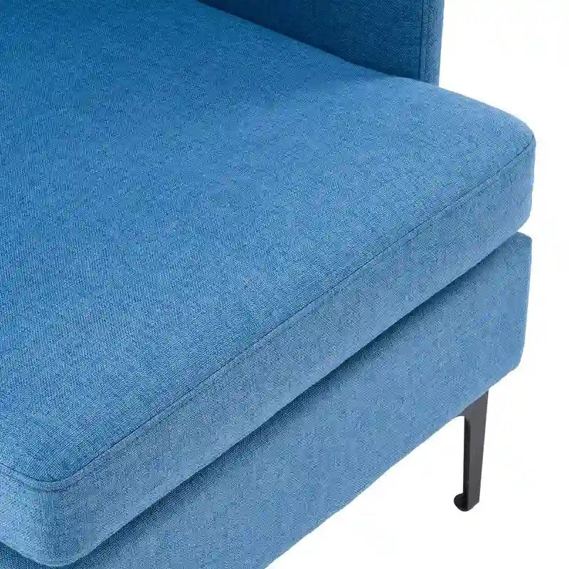 Gestoffeerde linnen fauteuil met accent