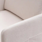 Gestoffeerde linnen fauteuil met accent