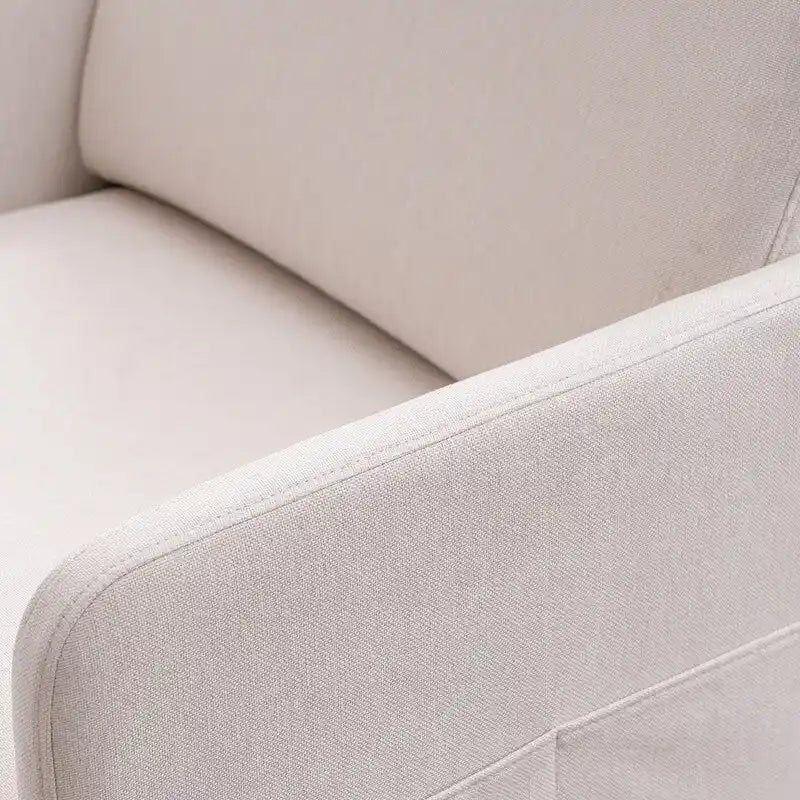 Gestoffeerde linnen fauteuil met accent