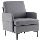 Gestoffeerde linnen fauteuil met accent