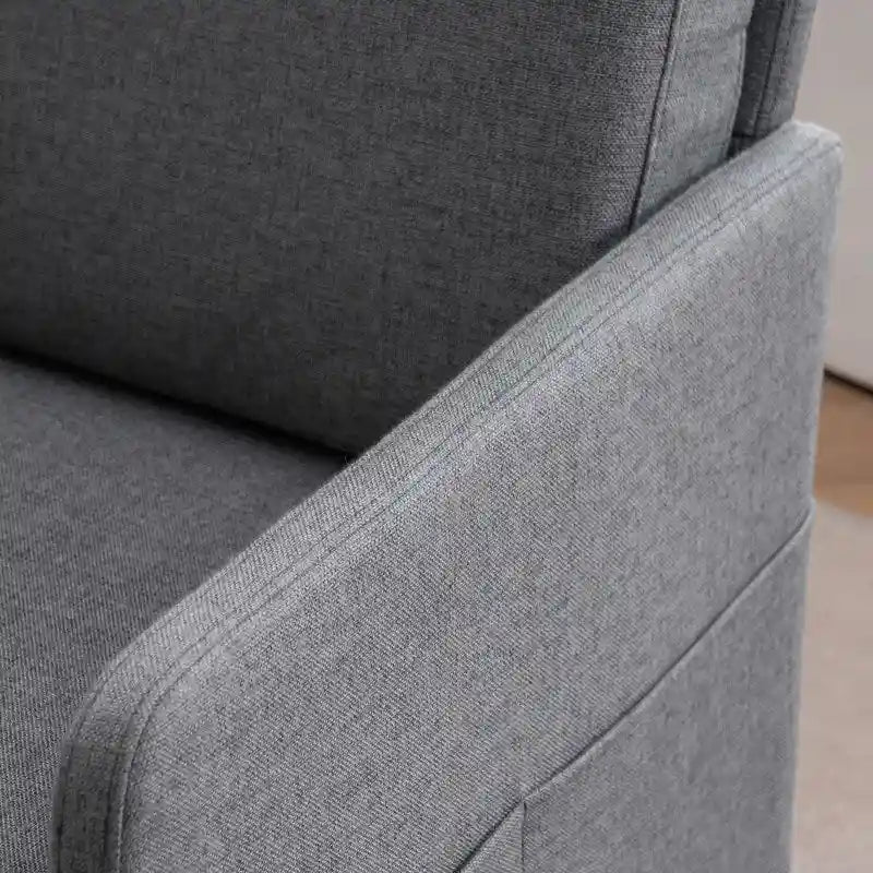 Gestoffeerde linnen fauteuil met accent