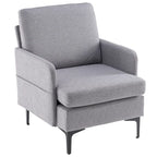 Gestoffeerde linnen fauteuil met accent