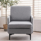 Gestoffeerde linnen fauteuil met accent
