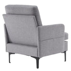 Gestoffeerde linnen fauteuil met accent