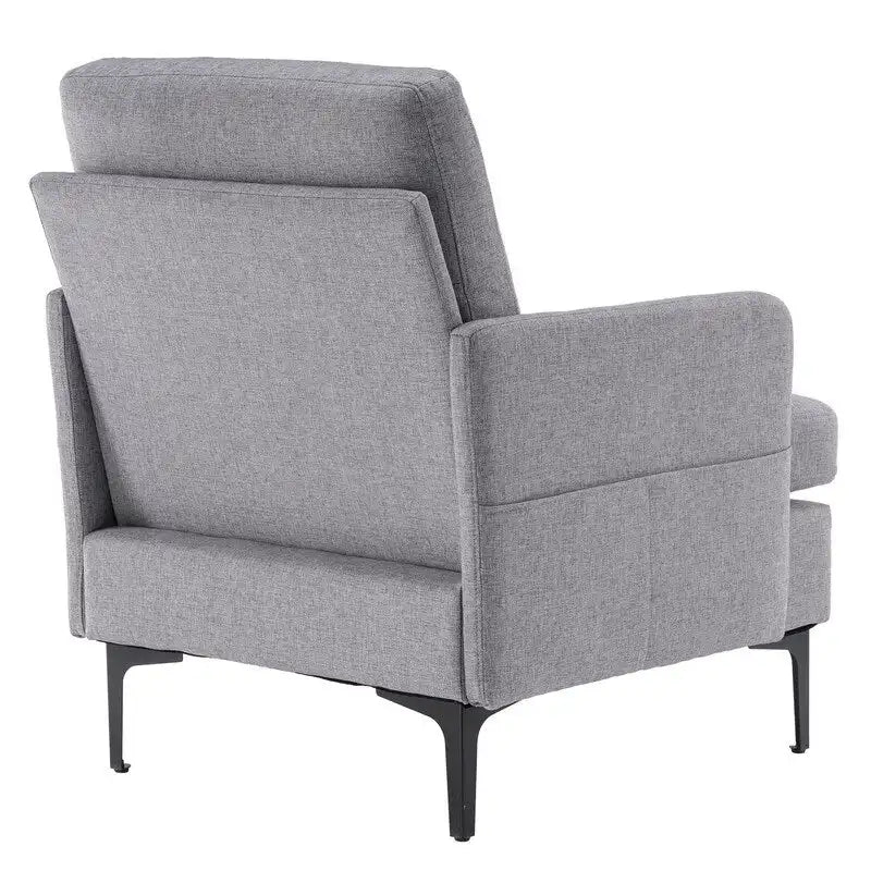 Gestoffeerde linnen fauteuil met accent