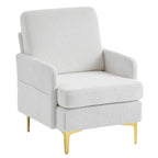 Gestoffeerde linnen fauteuil met accent