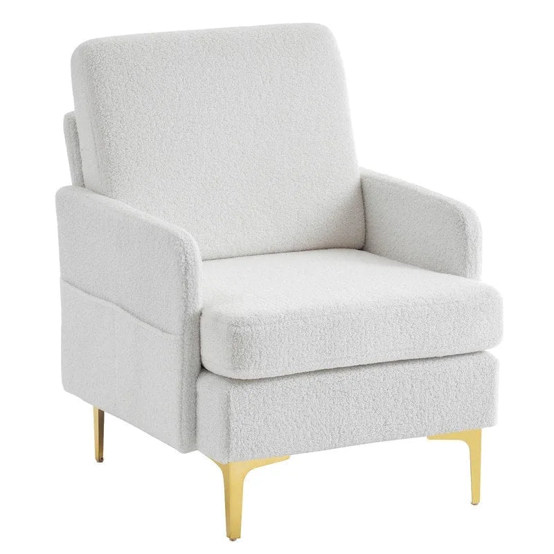 Gestoffeerde linnen fauteuil met accent