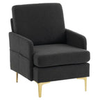 Gestoffeerde linnen fauteuil met accent