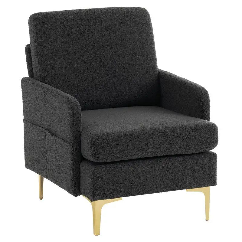 Gestoffeerde linnen fauteuil met accent