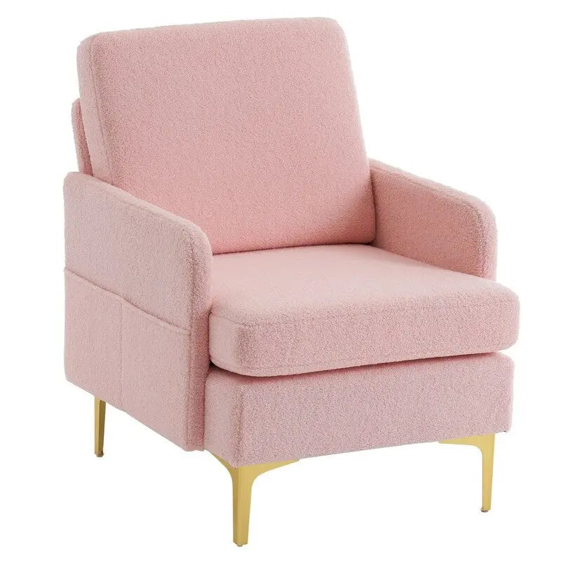 Gestoffeerde linnen fauteuil met accent