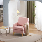 Gestoffeerde linnen fauteuil met accent