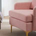 Gestoffeerde linnen fauteuil met accent