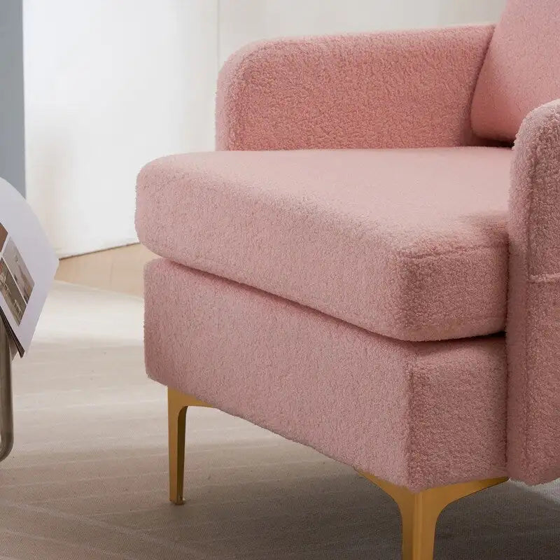 Gestoffeerde linnen fauteuil met accent