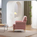 Gestoffeerde linnen fauteuil met accent