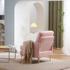 Gestoffeerde linnen fauteuil met accent