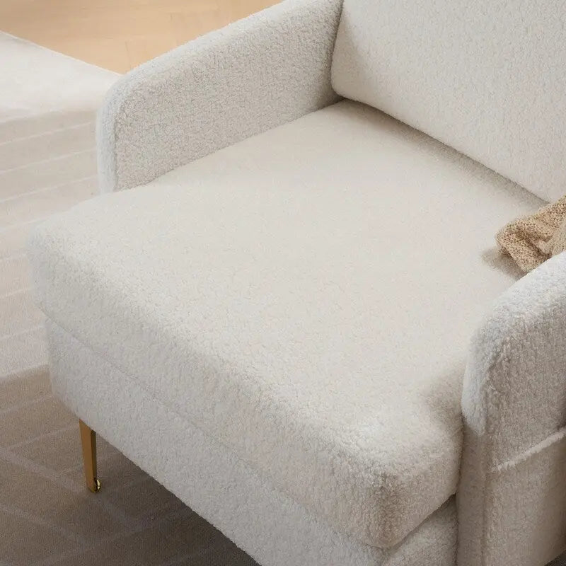 Gestoffeerde linnen fauteuil met accent
