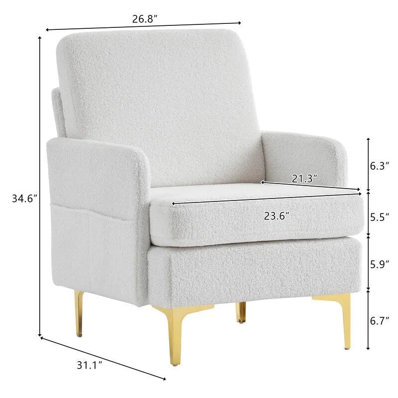 Gestoffeerde linnen fauteuil met accent