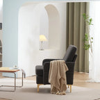 Gestoffeerde linnen fauteuil met accent